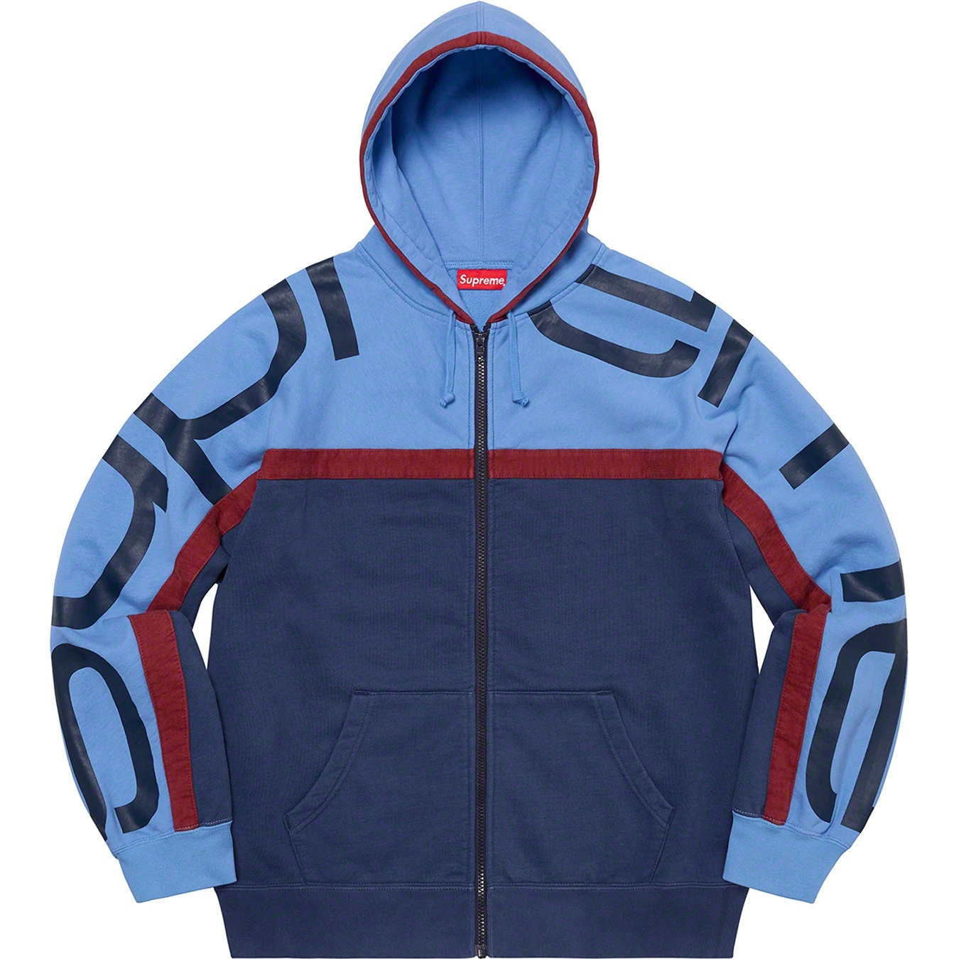 Big Logo Paneled Zip Up Hooded Sweatshirt view 9